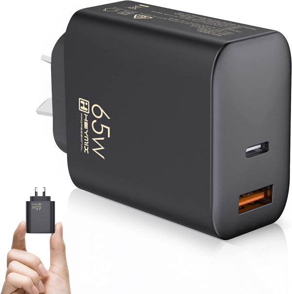65W GaN Charger PD Wall Charger 1C1A Ports