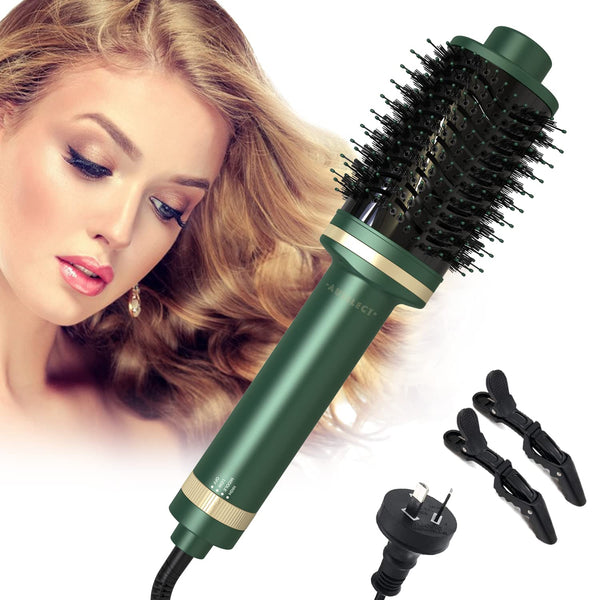 4IN1 Hair Dryer Brush, with AU Plug (Green)