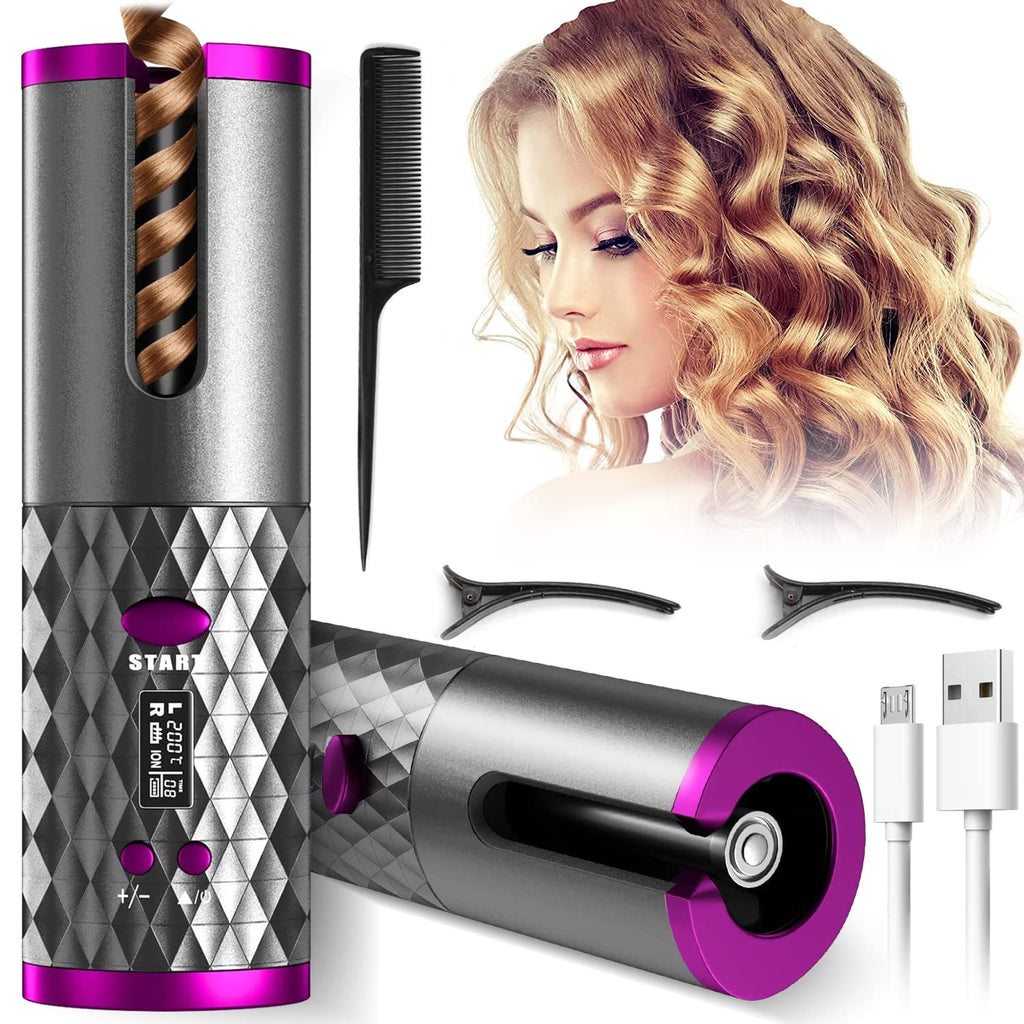 Automatic Curling Iron, Hair Curling Iron for Hair Styling, Cordless Auto Hair  Curler, with 6 Temps